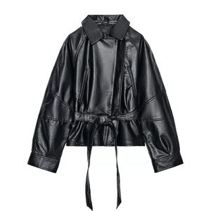 Zara faux leather peplum jacket